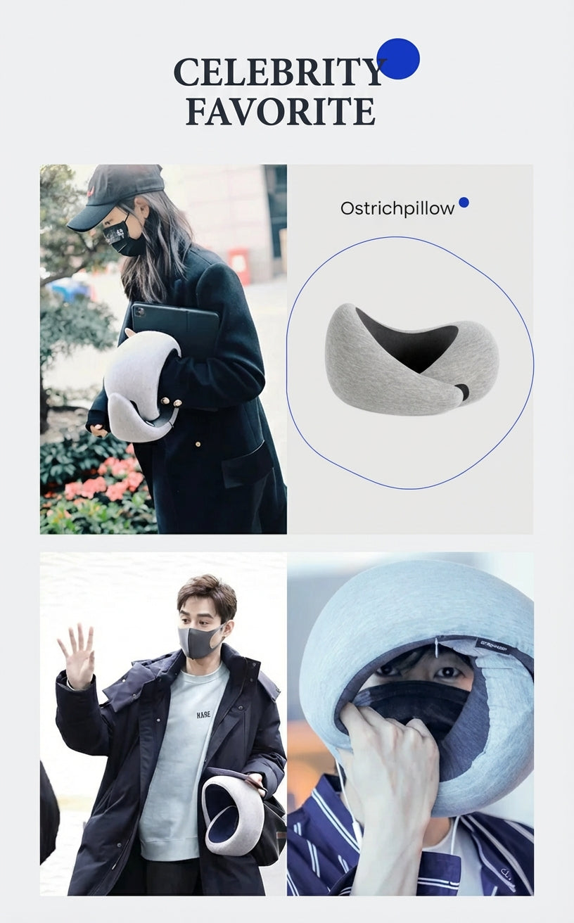 Ostrichpillow Go Ergonomic Memory Foam Travel Neck Pillow