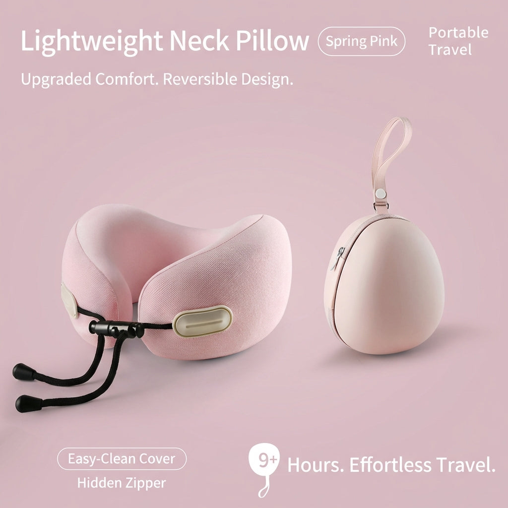 JOURNEY+ CloudSoft™ V-Shape Memory Foam Travel Neck Pillow – Premium Portable U-Shaped Support for Flights & Long Journeys