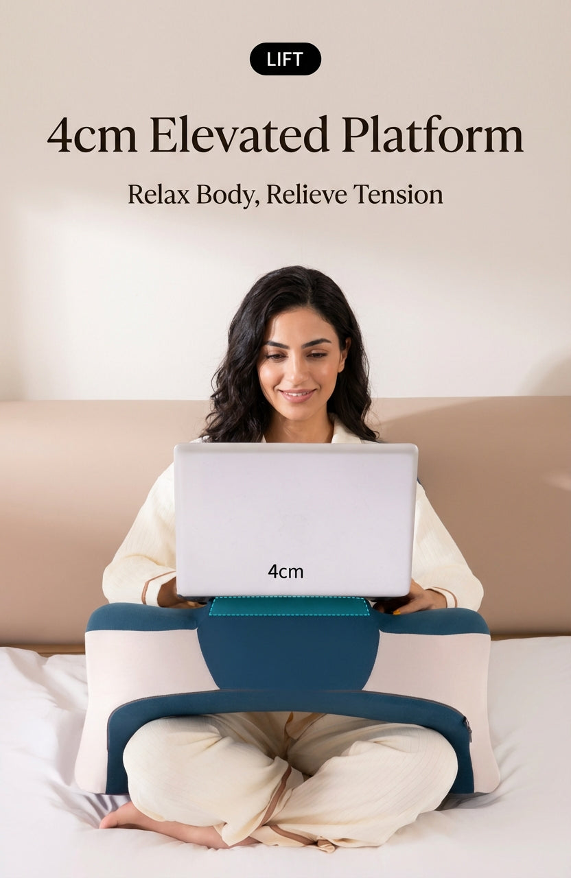 Ergonomic Memory Foam Reading Pillow & Bed Lounge Cushion
