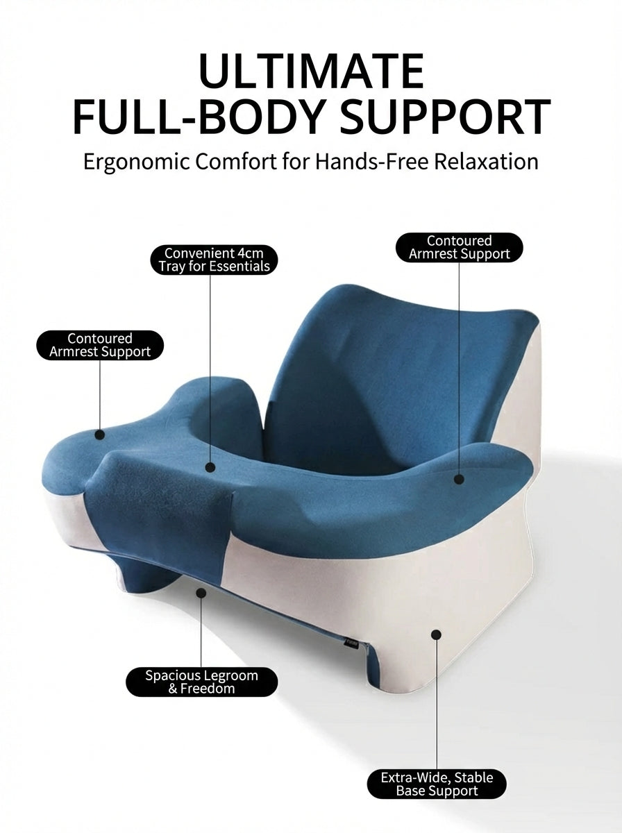 Ergonomic Memory Foam Reading Pillow & Bed Lounge Cushion