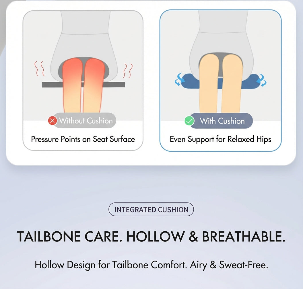 Ergonomic Posture Support Seat Cushion with Integrated Backrest