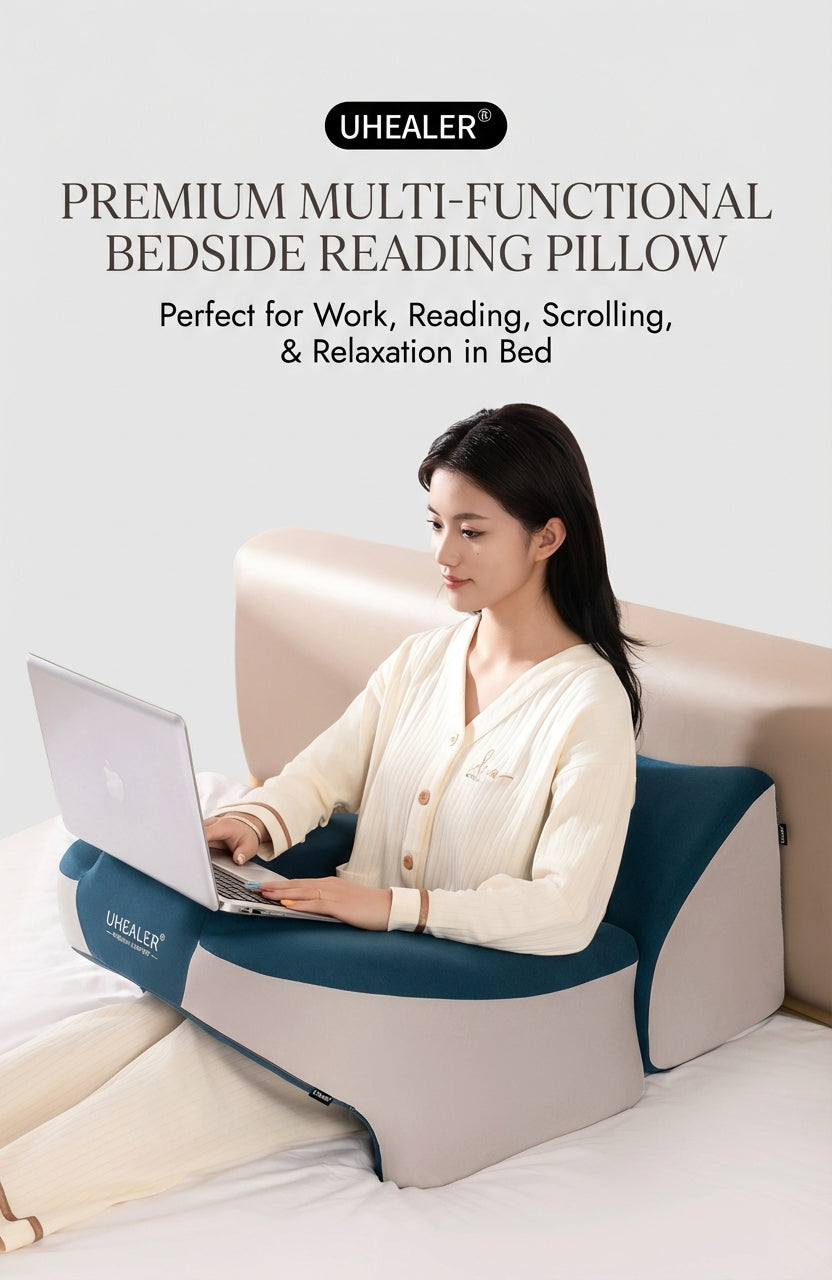 Ergonomic Memory Foam Reading Pillow & Bed Lounge Cushion
