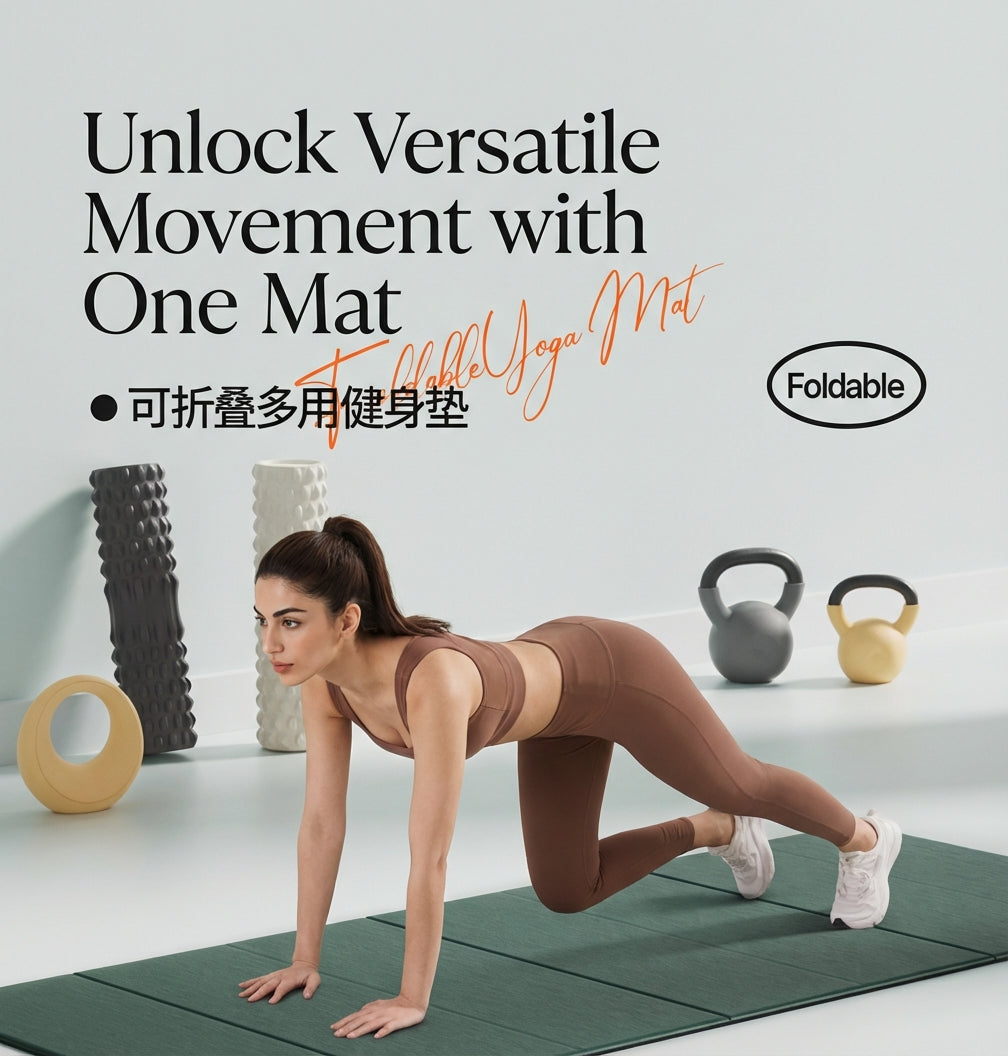 Pido™ Premium Foldable Yoga & Fitness Mat – Thick, Shock-Absorbing, Non-Slip Home Workout Mat (Silent Impact Technology)
