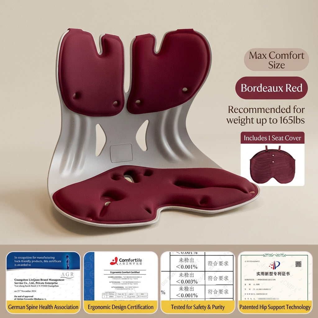 BKT® Ergonomic Lumbar & Seat Support Cushion – Back & Hip Posture Corrector for Office & Home (Official Flagship)