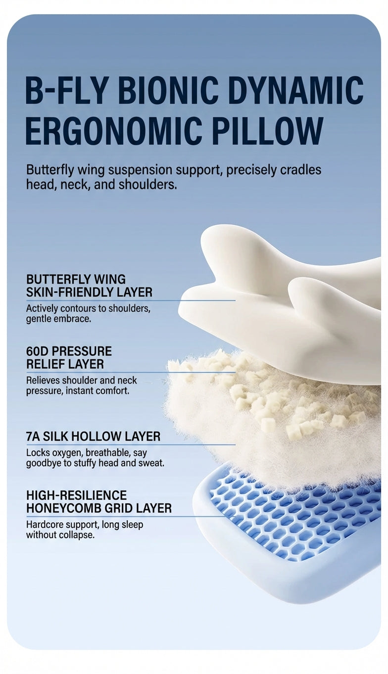 2026 Ergonomic Butterfly Memory Foam Neck Support Pillow (NEW)