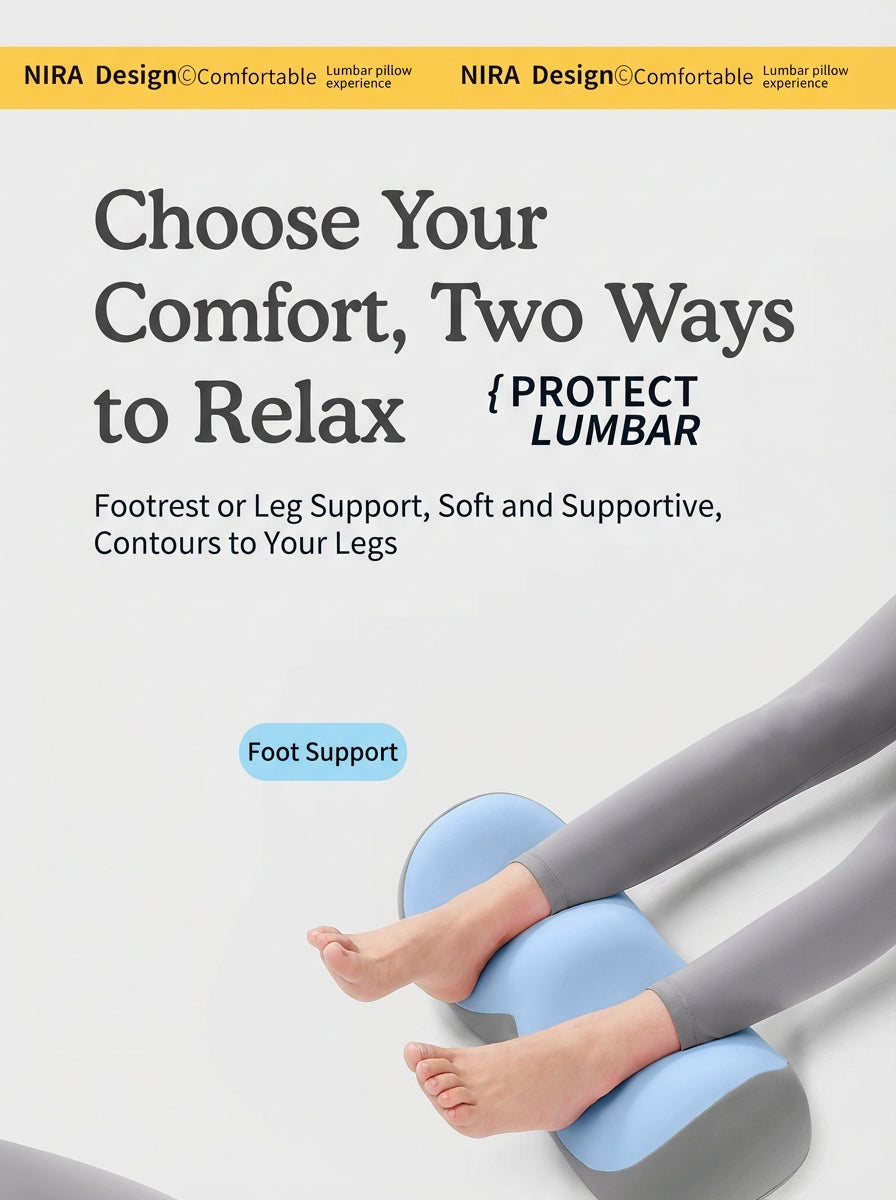 NeLar® Lumbar & Leg Support Set – Memory Foam Waist Pillow & Elevation Leg Cushion