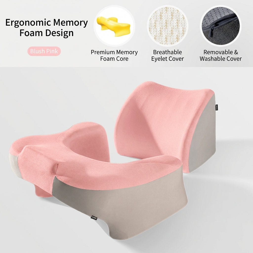Ergonomic Memory Foam Reading Pillow & Bed Lounge Cushion