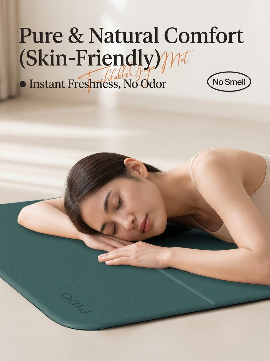Pido™ Premium Foldable Yoga & Fitness Mat – Thick, Shock-Absorbing, Non-Slip Home Workout Mat (Silent Impact Technology)