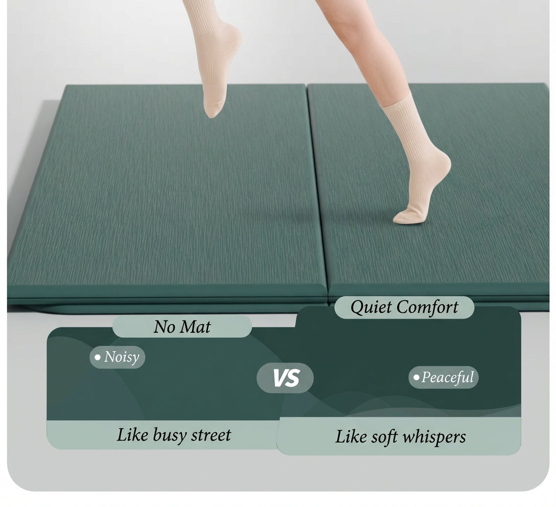 Pido™ Premium Foldable Yoga & Fitness Mat – Thick, Shock-Absorbing, Non-Slip Home Workout Mat (Silent Impact Technology)
