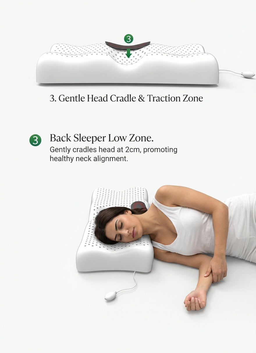 Sleepycat Ergonomic Natural Latex Cervical Pillow with Adjustable Airbag