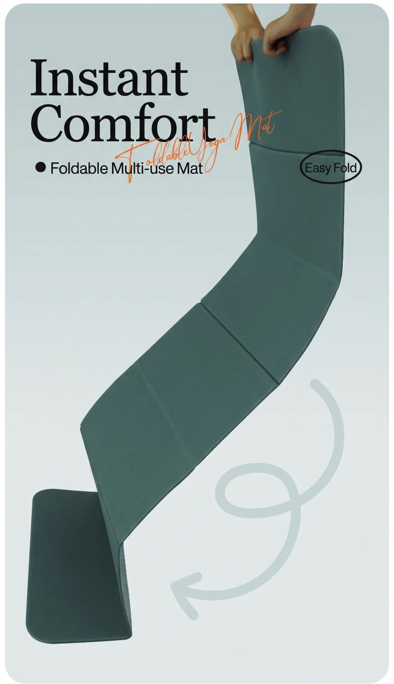 Pido™ Premium Foldable Yoga & Fitness Mat – Thick, Shock-Absorbing, Non-Slip Home Workout Mat (Silent Impact Technology)