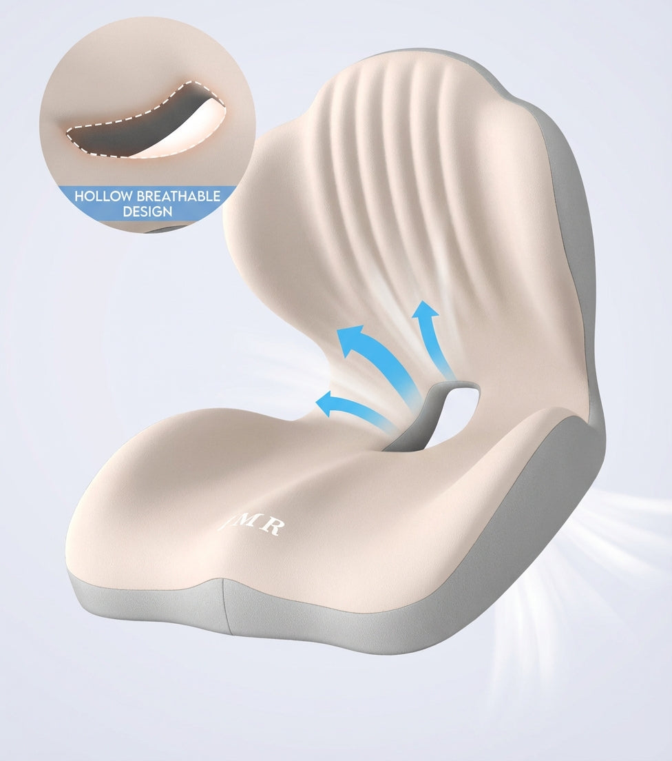 Ergonomic Posture Support Seat Cushion with Integrated Backrest