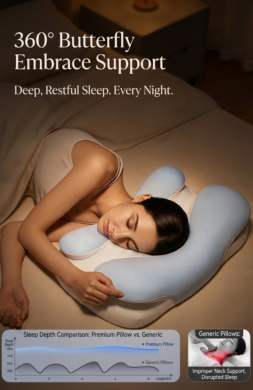 2026 Ergonomic Butterfly Memory Foam Neck Support Pillow (NEW)