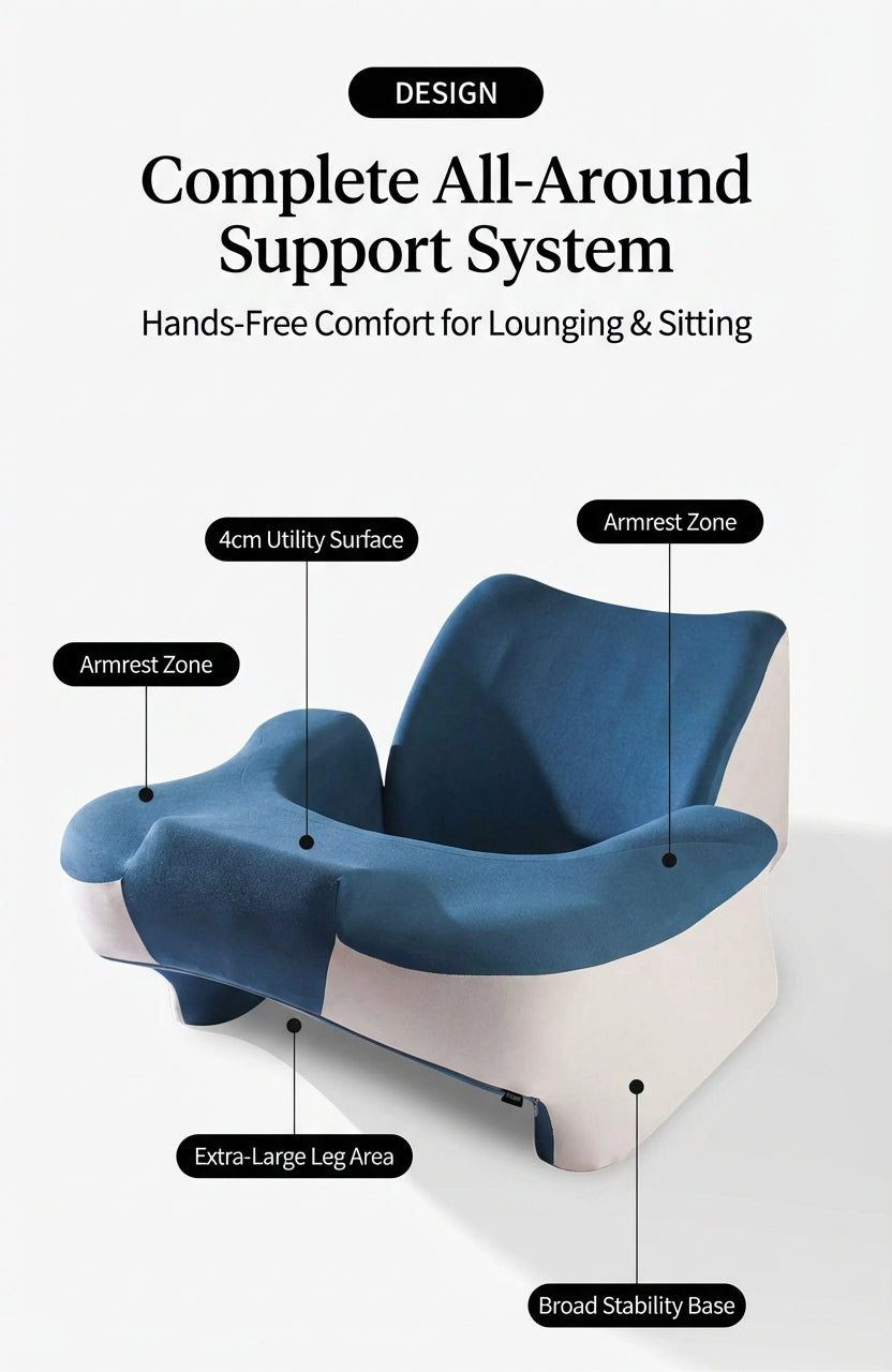 Ergonomic Memory Foam Reading Pillow & Bed Lounge Cushion
