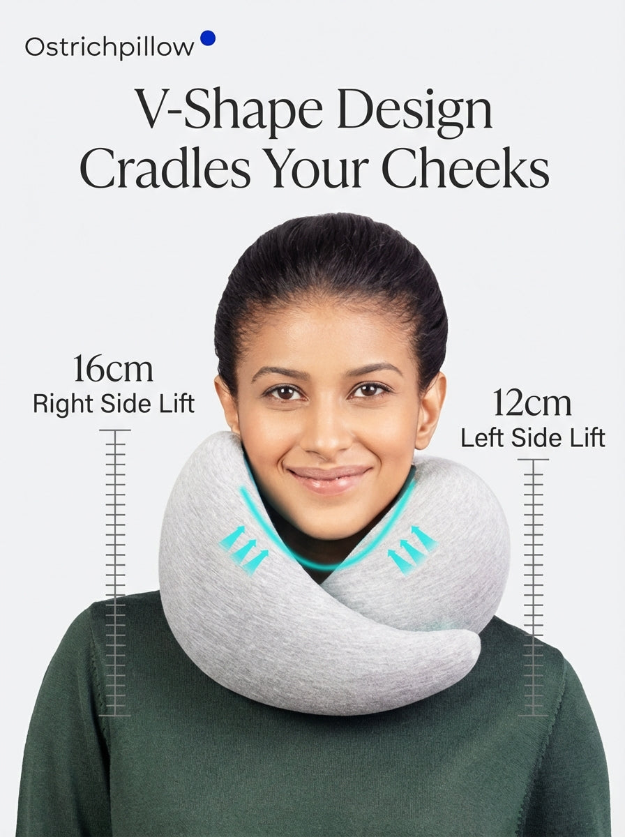 Ostrichpillow Go Ergonomic Memory Foam Travel Neck Pillow