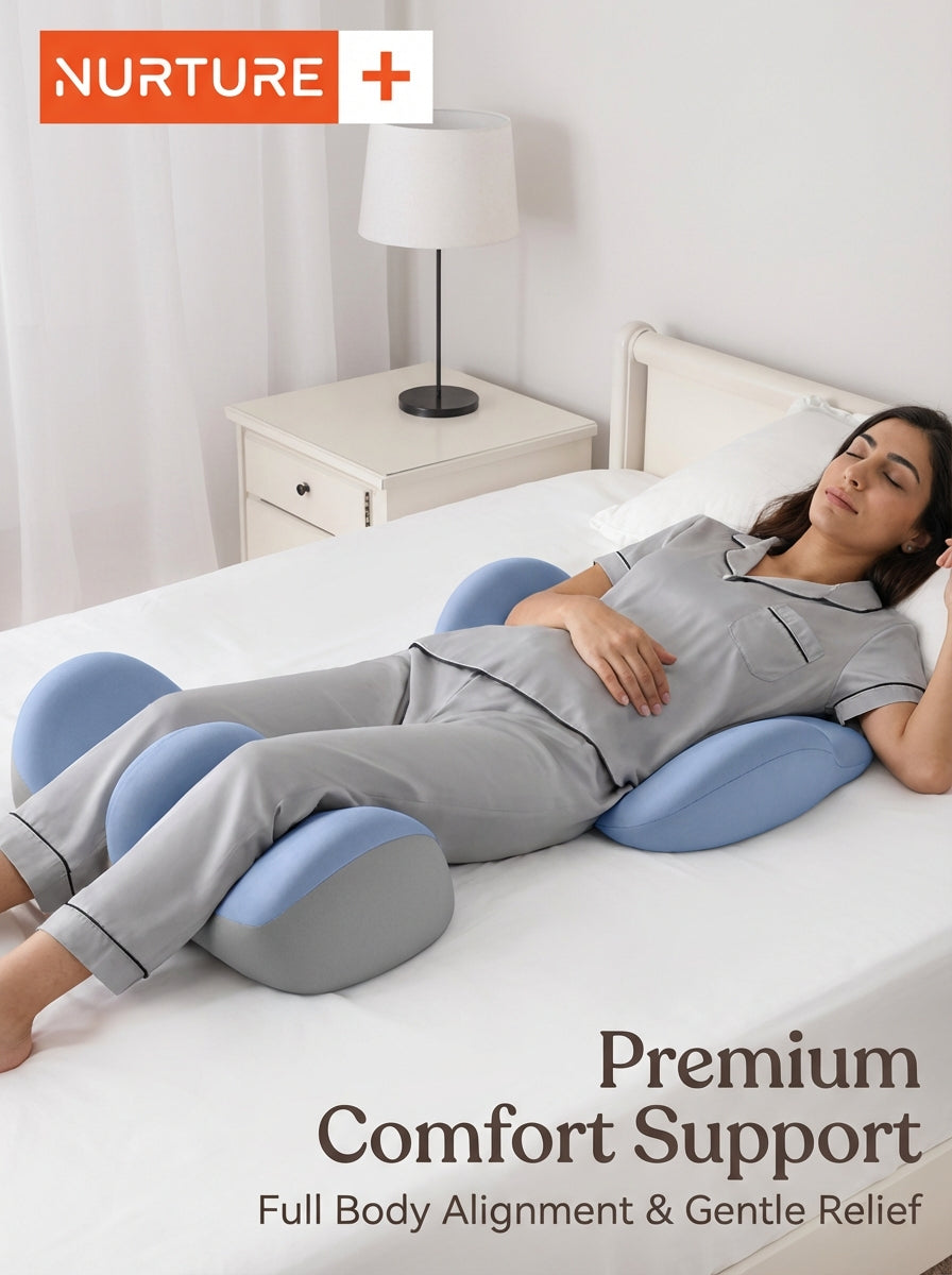 NeLar® Lumbar & Leg Support Set – Memory Foam Waist Pillow & Elevation Leg Cushion