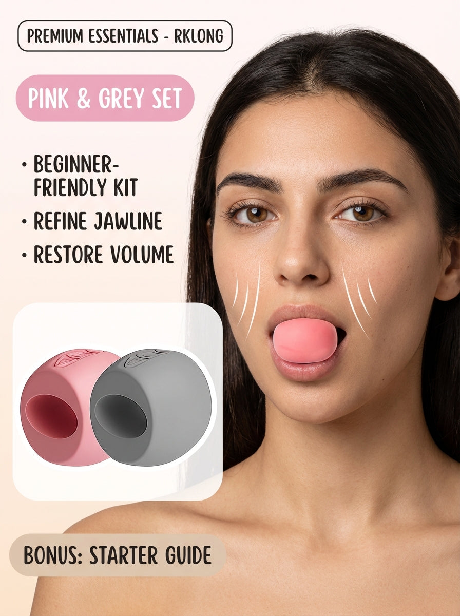 RXL® Facial Yoga Jawline Trainer – 3-Level Resistance Silicone Bite Ball (V-Shape Sculpting Tool)
