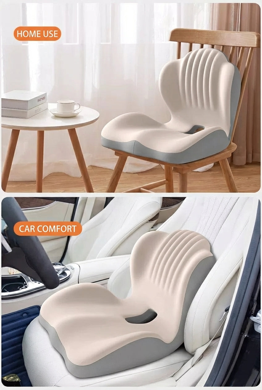Ergonomic Posture Support Seat Cushion with Integrated Backrest