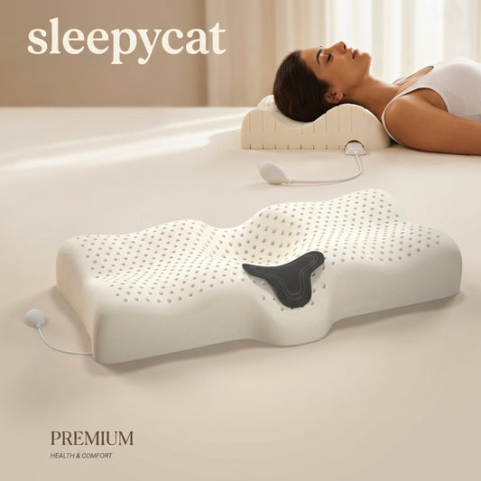 Sleepycat Ergonomic Natural Latex Cervical Pillow with Adjustable Airbag
