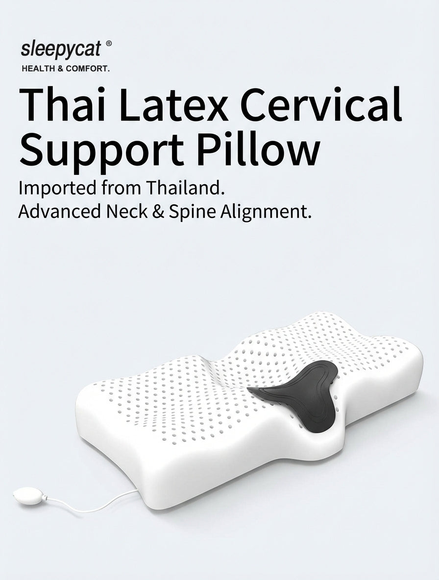 Sleepycat Ergonomic Natural Latex Cervical Pillow with Adjustable Airbag
